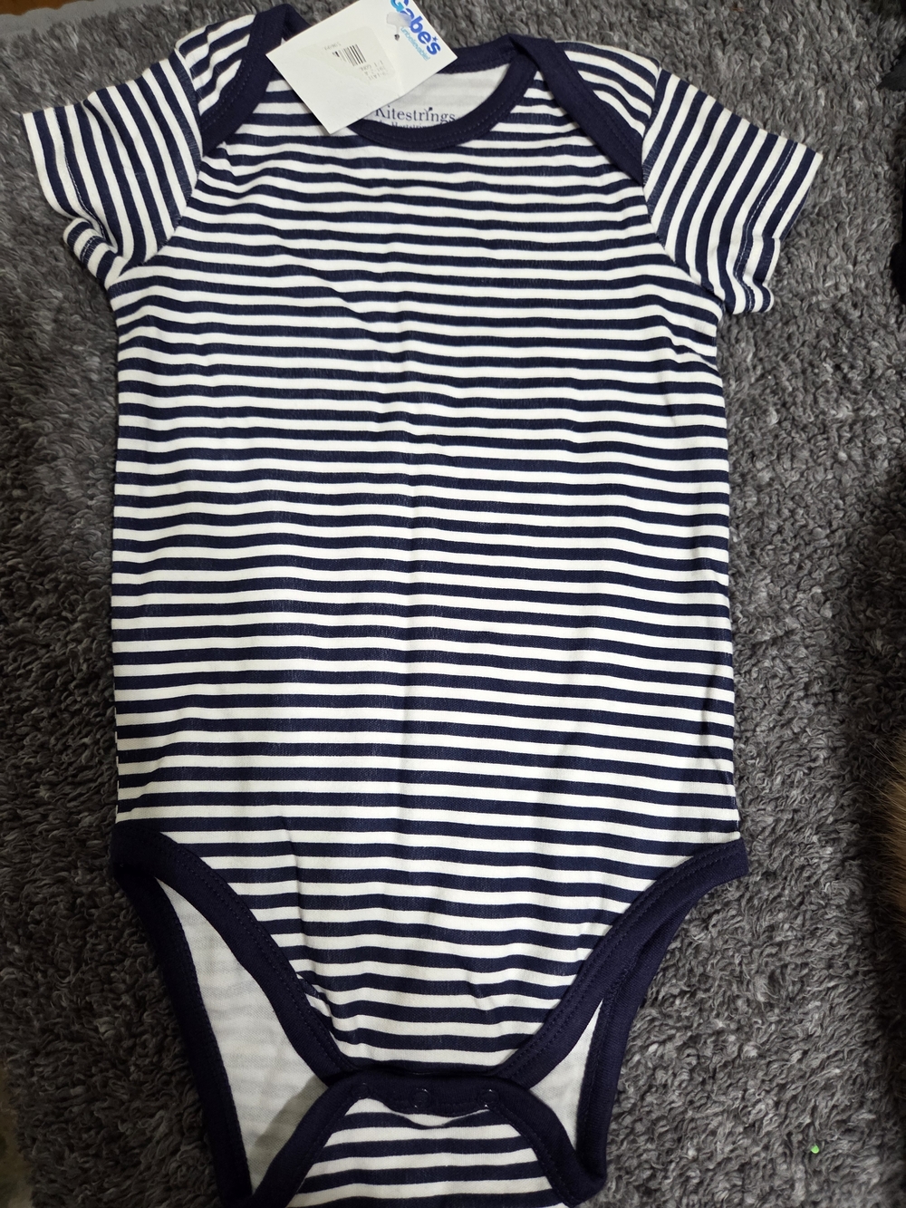 Hartstrings Navy & White Striped Baby One-Piece Bodysuit